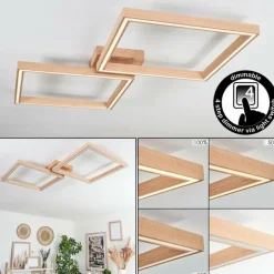 Lampes En Bois-hofstein Plafonnier Surisultana LED Écru, 2 lumières