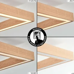 Lampes En Bois-hofstein Plafonnier Surisultana LED Écru, 2 lumières