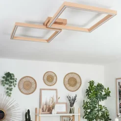 Lampes En Bois-hofstein Plafonnier Surisultana LED Écru, 2 lumières