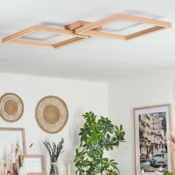 Lampes En Bois-hofstein Plafonnier Surisultana LED Écru, 2 lumières