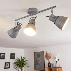 Lampes Industrielles-hofstein Plafonnier Susu Gris, 3 lumières