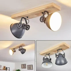 Lampes Industrielles-hofstein Plafonnier Svanfolk Bleu, Brun, Gris, Blanc, 2 lumières