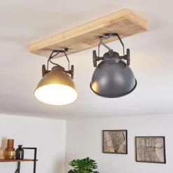 Lampes Industrielles-hofstein Plafonnier Svanfolk Bleu, Brun, Gris, Blanc, 2 lumières