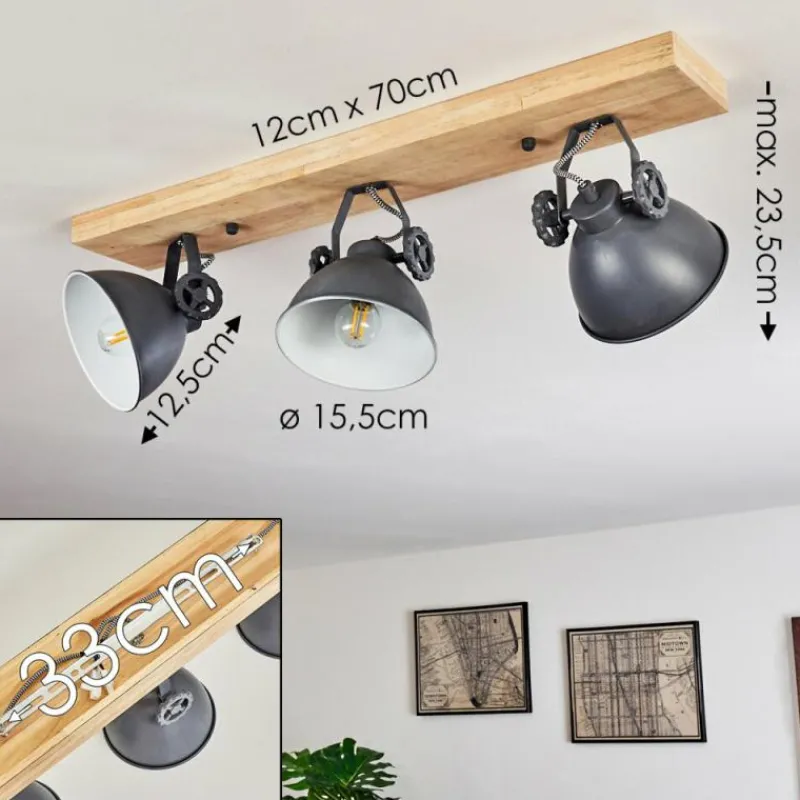 Lampes Industrielles-hofstein Plafonnier Svanfolk Bleu, Brun, Gris, Blanc, 3 lumières