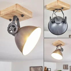 Lampes Industrielles-hofstein Plafonnier Svanfolk Bleu, Brun, Gris, Blanc, 1 lumière