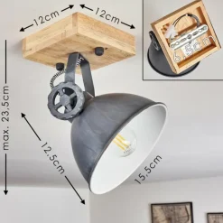 Lampes Industrielles-hofstein Plafonnier Svanfolk Bleu, Brun, Gris, Blanc, 1 lumière