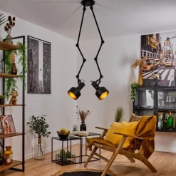 hofstein Plafonnier Tablazos Noir, 2 lumières