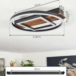hofstein Plafonnier Taboneira LED Noir, 1 lumière