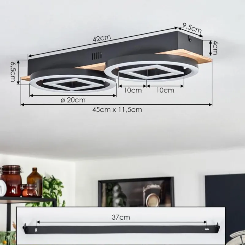 hofstein Plafonnier Taboneira LED Écru, Noir, 2 lumières