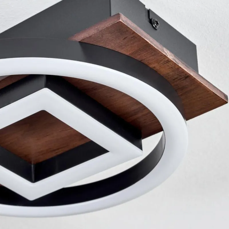 hofstein Plafonnier Taboneira LED Brun foncé, Noir, 2 lumières