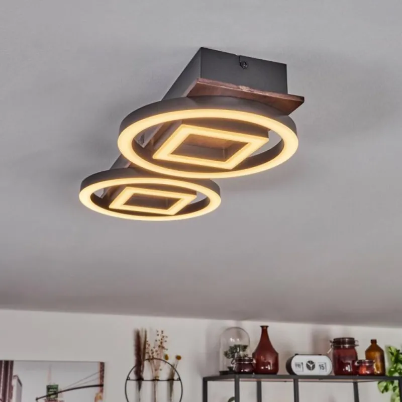 hofstein Plafonnier Taboneira LED Brun foncé, Noir, 2 lumières