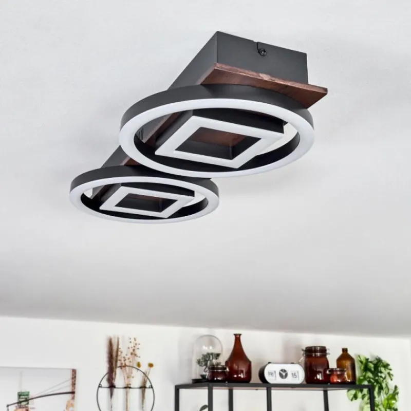 hofstein Plafonnier Taboneira LED Brun foncé, Noir, 2 lumières