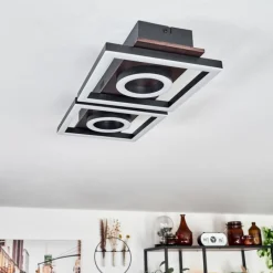 hofstein Plafonnier Taboneira LED Brun foncé, Noir, 2 lumières