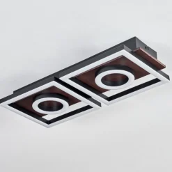 hofstein Plafonnier Taboneira LED Brun foncé, Noir, 2 lumières