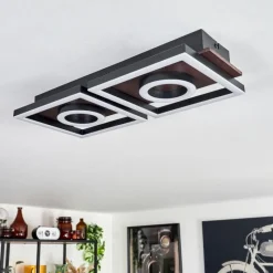 hofstein Plafonnier Taboneira LED Brun foncé, Noir, 2 lumières