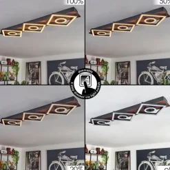 hofstein Plafonnier Taboneira LED Brun foncé, Noir, 3 lumières