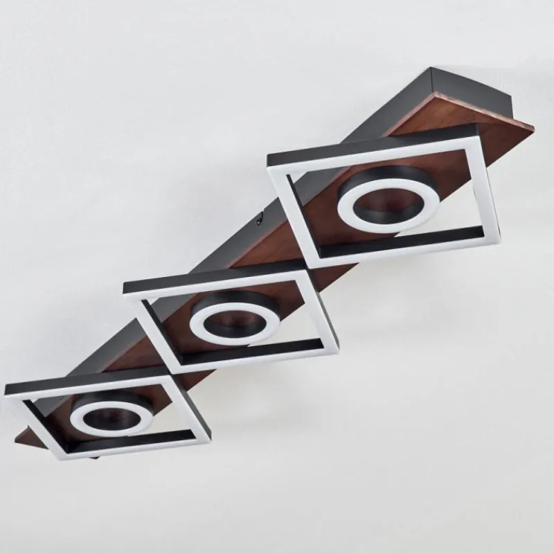 hofstein Plafonnier Taboneira LED Brun foncé, Noir, 3 lumières