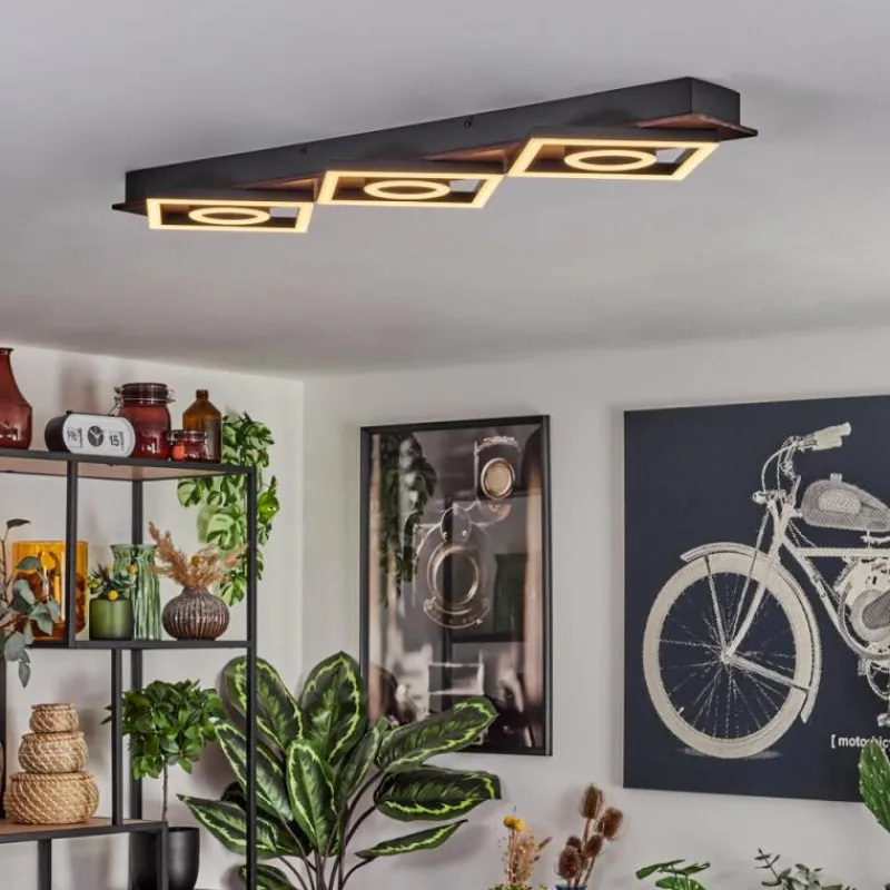 hofstein Plafonnier Taboneira LED Brun foncé, Noir, 3 lumières