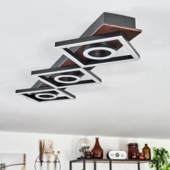 hofstein Plafonnier Taboneira LED Brun foncé, Noir, 3 lumières