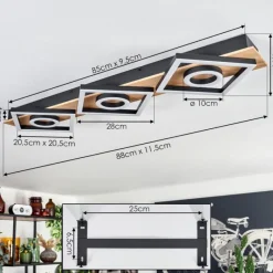 hofstein Plafonnier Taboneira LED Écru, Noir, 3 lumières