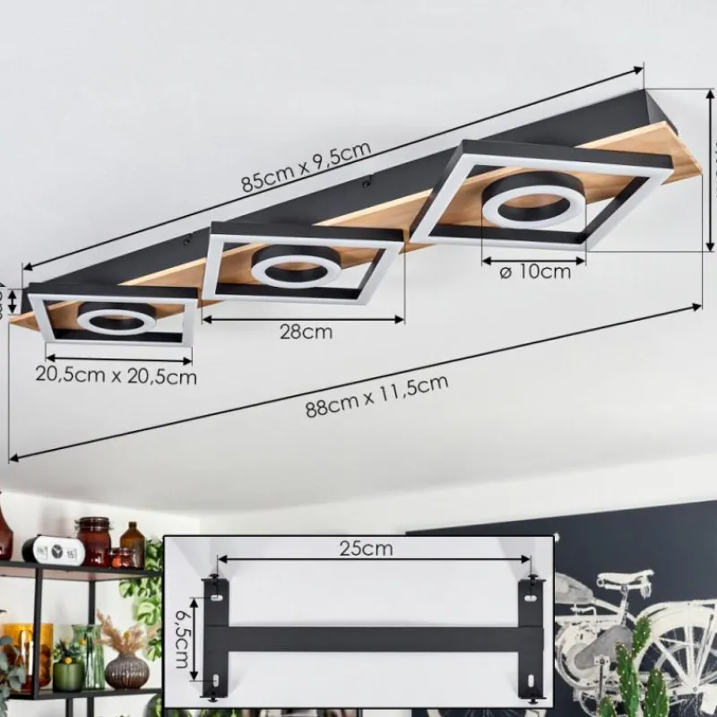 hofstein Plafonnier Taboneira LED Écru, Noir, 3 lumières