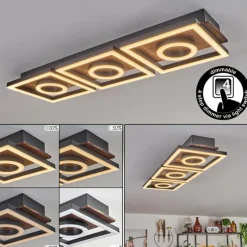 hofstein Plafonnier Taboneira LED Brun foncé, Noir, 3 lumières