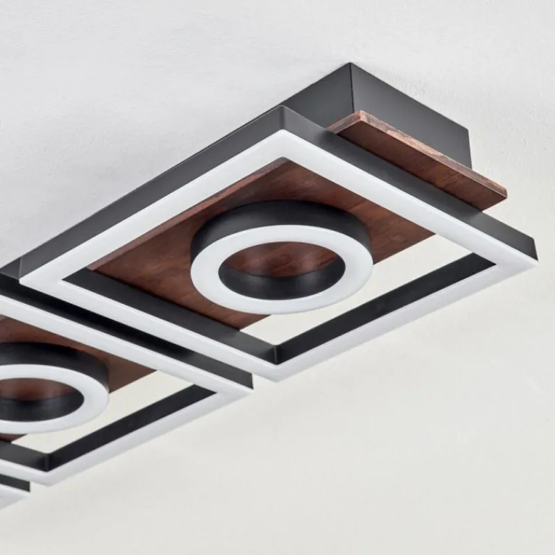 hofstein Plafonnier Taboneira LED Brun foncé, Noir, 3 lumières