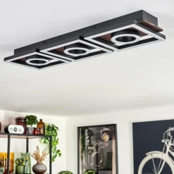 hofstein Plafonnier Taboneira LED Brun foncé, Noir, 3 lumières
