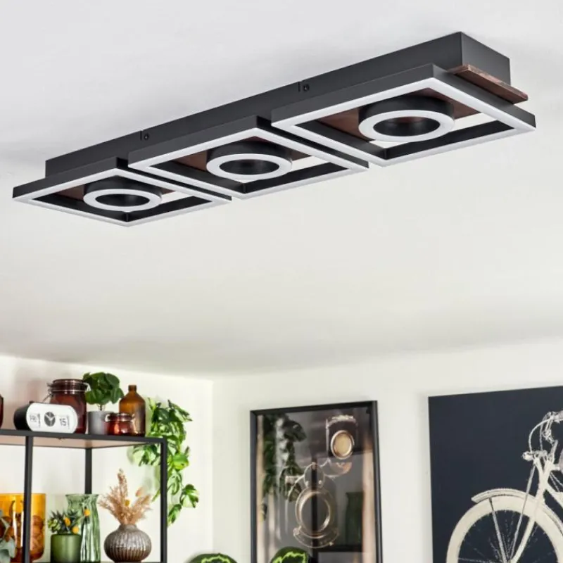 hofstein Plafonnier Taboneira LED Brun foncé, Noir, 3 lumières