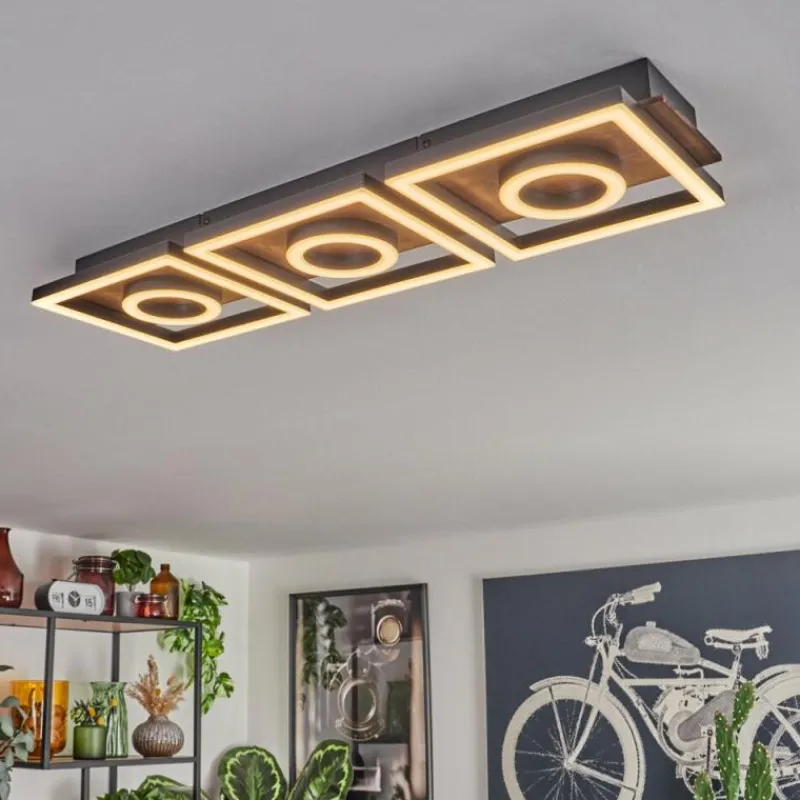 hofstein Plafonnier Taboneira LED Brun foncé, Noir, 3 lumières