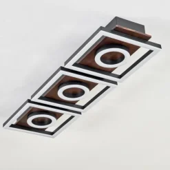 hofstein Plafonnier Taboneira LED Brun foncé, Noir, 3 lumières