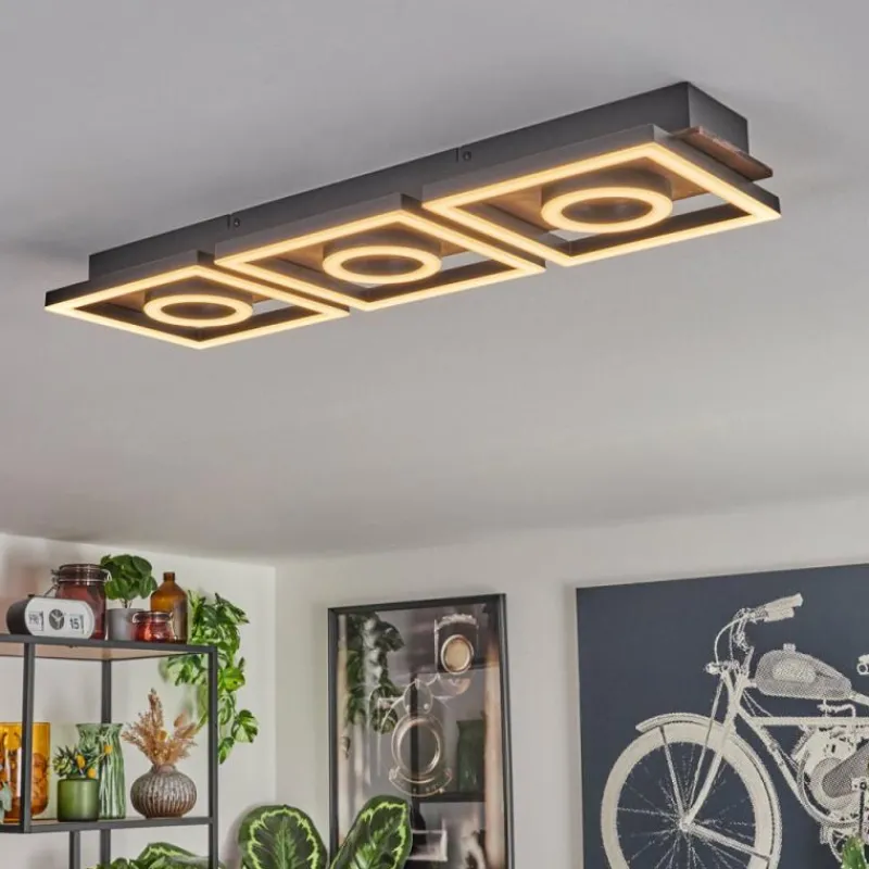 hofstein Plafonnier Taboneira LED Brun foncé, Noir, 3 lumières