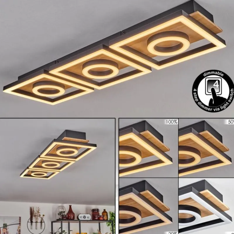 hofstein Plafonnier Taboneira LED Écru, Noir, 3 lumières