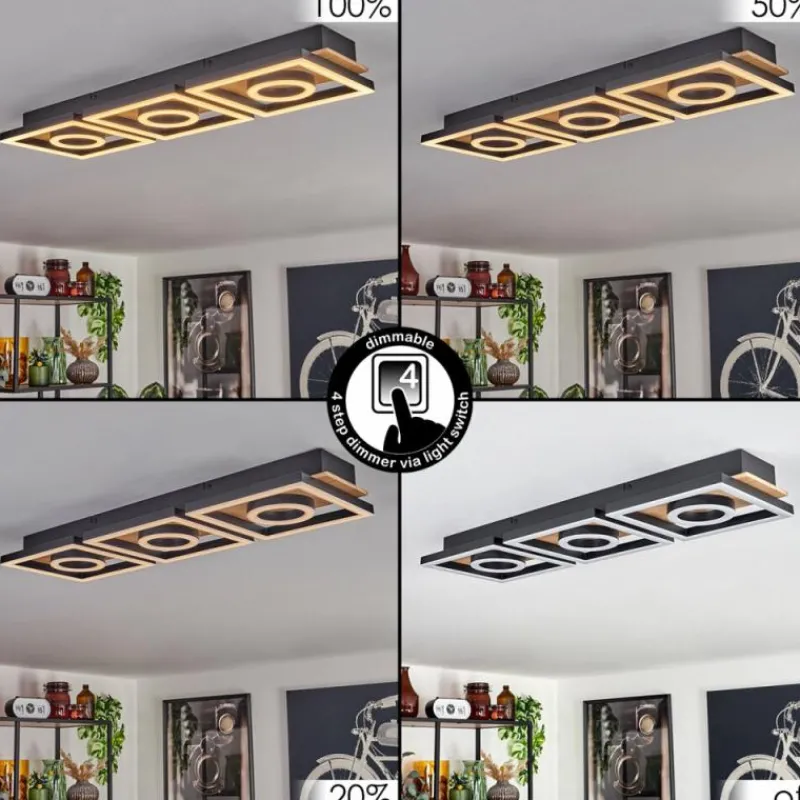 hofstein Plafonnier Taboneira LED Écru, Noir, 3 lumières