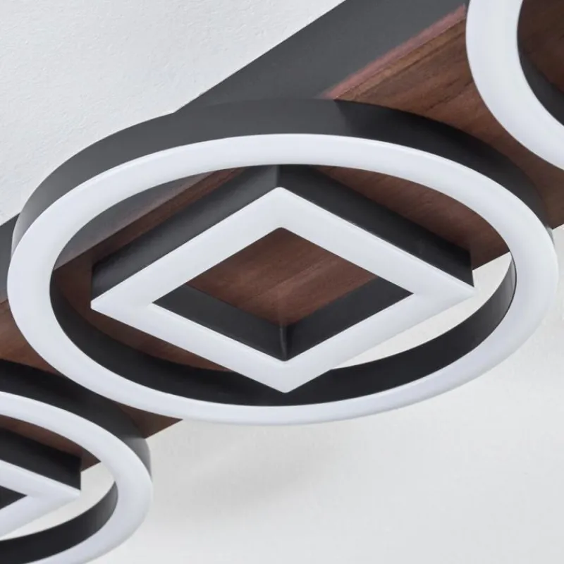 hofstein Plafonnier Taboneira LED Brun foncé, Noir, 3 lumières