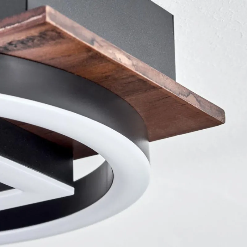 hofstein Plafonnier Taboneira LED Brun foncé, Noir, 3 lumières