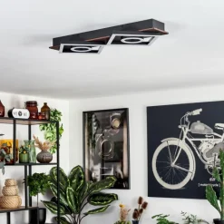 hofstein Plafonnier Taboneira LED Brun foncé, Noir, 2 lumières