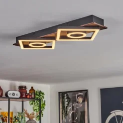 hofstein Plafonnier Taboneira LED Brun foncé, Noir, 2 lumières