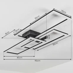 hofstein Plafonnier Taleta LED Noir, 1 lumière