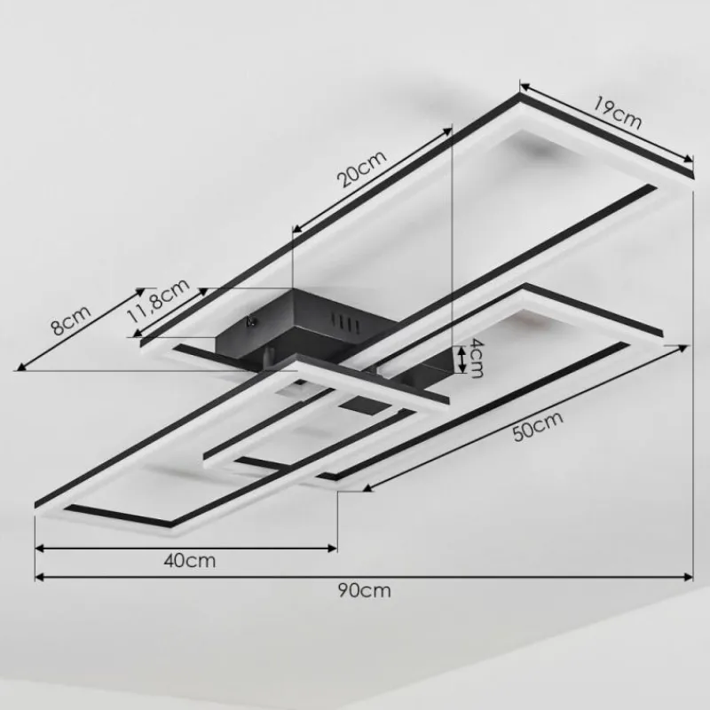 hofstein Plafonnier Taleta LED Noir, 1 lumière