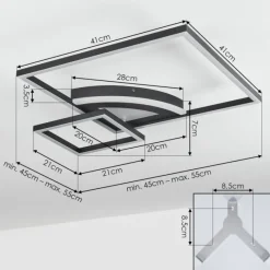 hofstein Plafonnier Taleta LED Noir, Blanc, 1 lumière