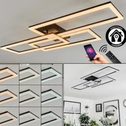 hofstein Plafonnier Taleta LED Noir, 1 lumière, Télécommandes