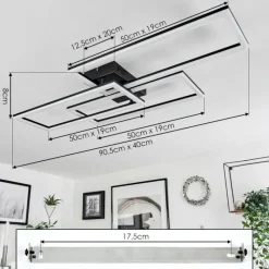 hofstein Plafonnier Taleta LED Noir, 1 lumière, Télécommandes