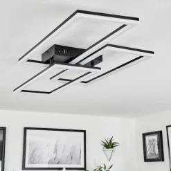 hofstein Plafonnier Taleta LED Noir, 1 lumière, Télécommandes