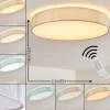 Lampes En Tissu-hofstein Plafonnier Tallaboa LED Argenté, 1 lumière, Télécommandes