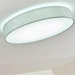 Lampes En Tissu-hofstein Plafonnier Tallaboa LED Argenté, 1 lumière, Télécommandes