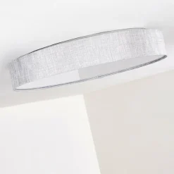 Lampes En Tissu-hofstein Plafonnier Tallaboa LED Argenté, 1 lumière, Télécommandes