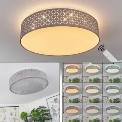 Lampes En Tissu-hofstein Plafonnier Tallaboa LED Blanc, 1 lumière, Télécommandes