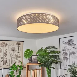 Lampes En Tissu-hofstein Plafonnier Tallaboa LED Blanc, 1 lumière, Télécommandes