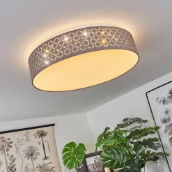 Lampes En Tissu-hofstein Plafonnier Tallaboa LED Blanc, 1 lumière, Télécommandes